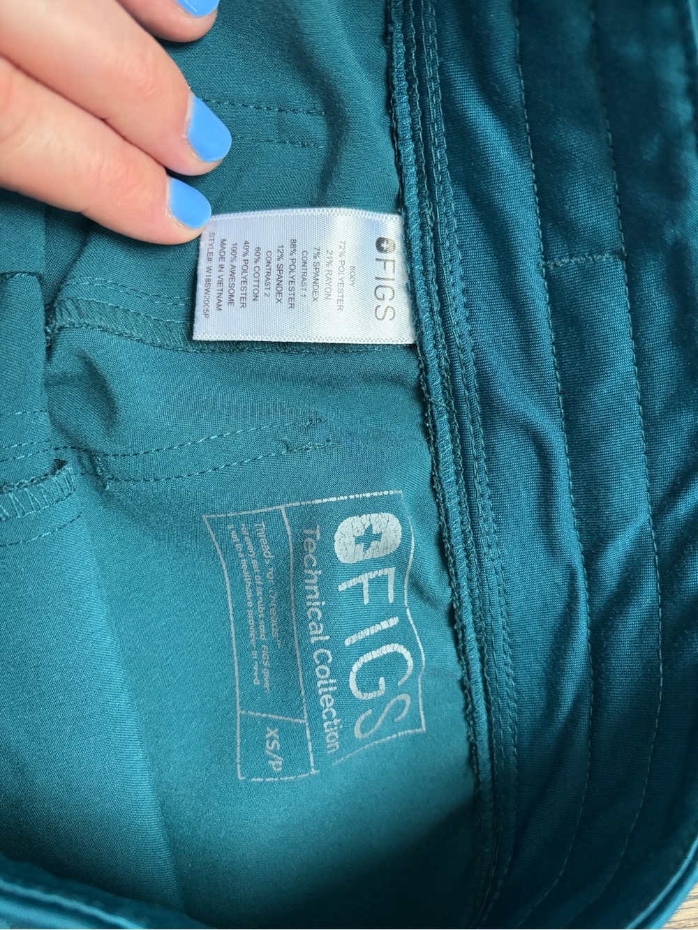 FIGS Teal Green Yola Skinny Jogger Scrub Pants Women’s XS Technical Collection - Picture 3 of 5